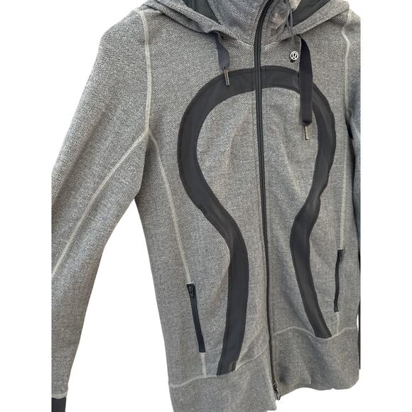 Lululemon Brushed Stride Jacket Ghost Heathered Coal Herringbone / Coal Size 6 - Picture 9 of 11